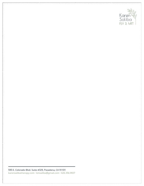 Letterhead – Karen Saliba Therapy