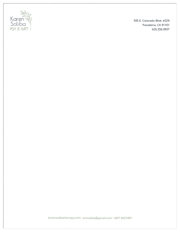 Letterhead – Karen Saliba Therapy